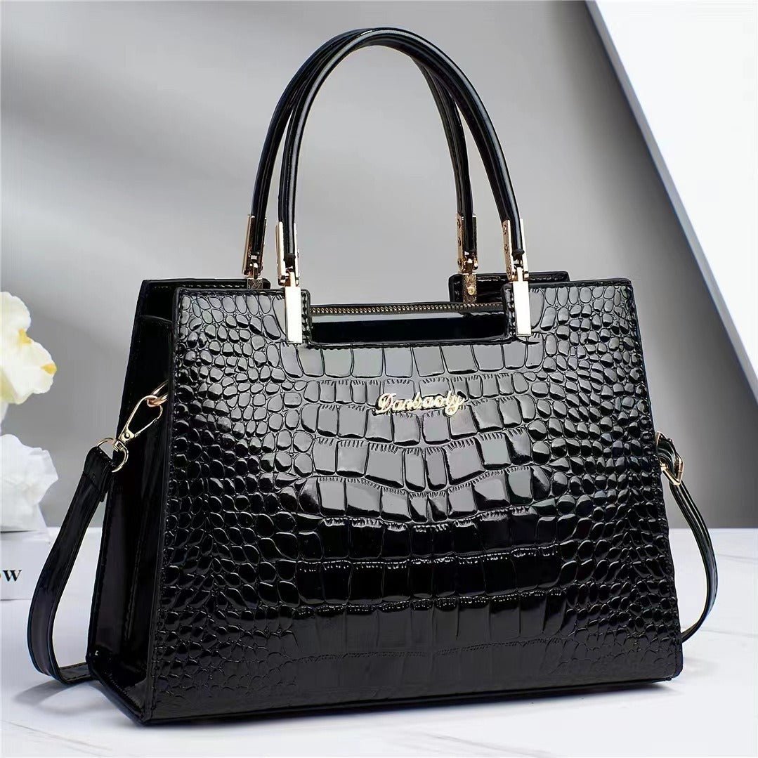 Melinda | Handtasche mit glänzendem Kroko-Effekt