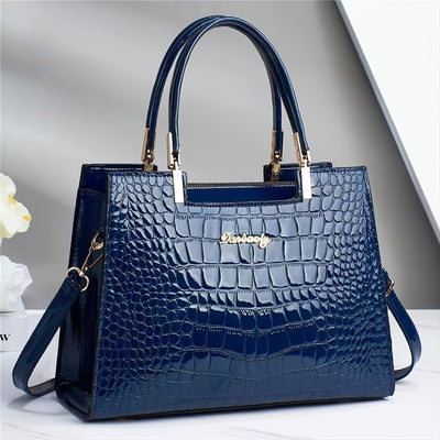 Melinda | Handtasche mit glänzendem Kroko-Effekt