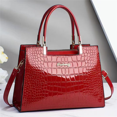 Melinda | Handtasche mit glänzendem Kroko-Effekt