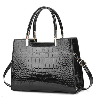 Melinda | Handtasche mit glänzendem Kroko-Effekt