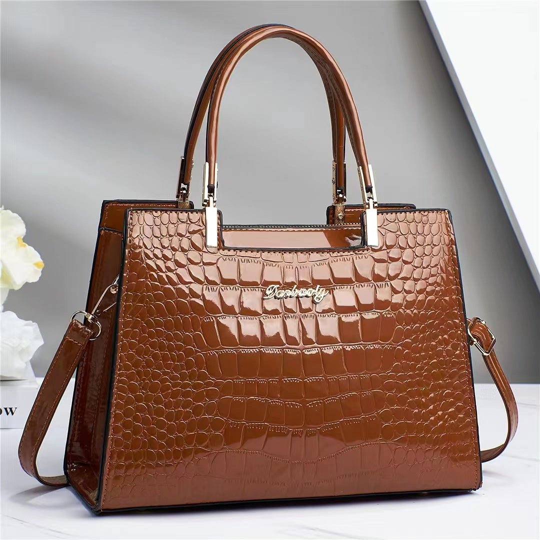 Melinda | Handtasche mit glänzendem Kroko-Effekt