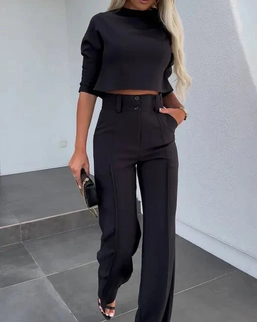 Stilvolles Crop- und Hosen-Set
