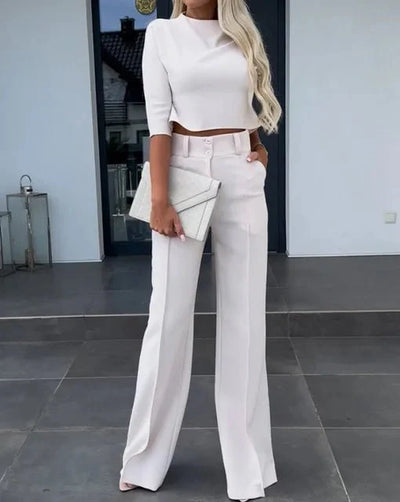 Stilvolles Crop- und Hosen-Set