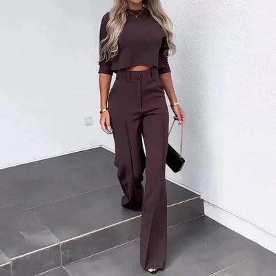 Stilvolles Crop- und Hosen-Set