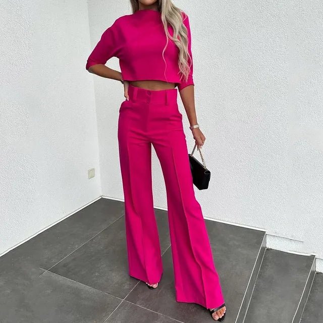 Stilvolles Crop- und Hosen-Set