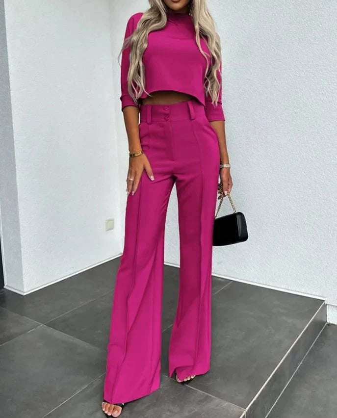 Stilvolles Crop- und Hosen-Set