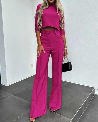 Stilvolles Crop- und Hosen-Set