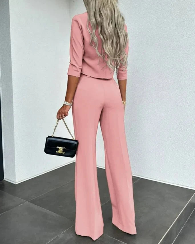 Stilvolles Crop- und Hosen-Set