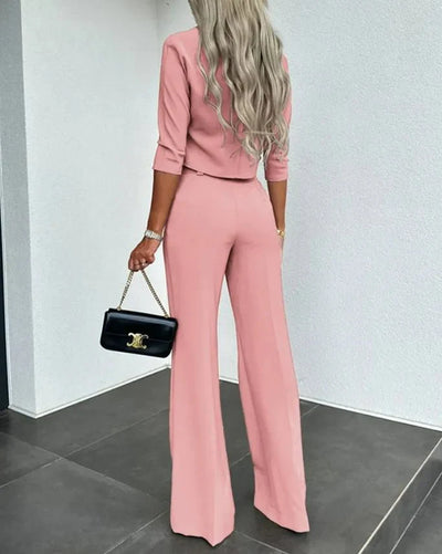 Stilvolles Crop- und Hosen-Set