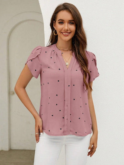 Mieke | Leichte Bluse mit Mini-Herz-Print
