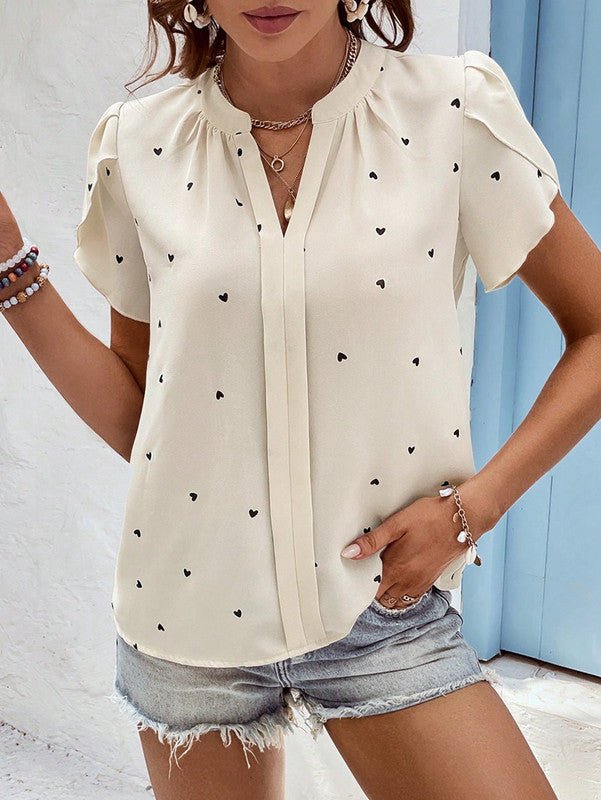 Mieke | Leichte Bluse mit Mini-Herz-Print
