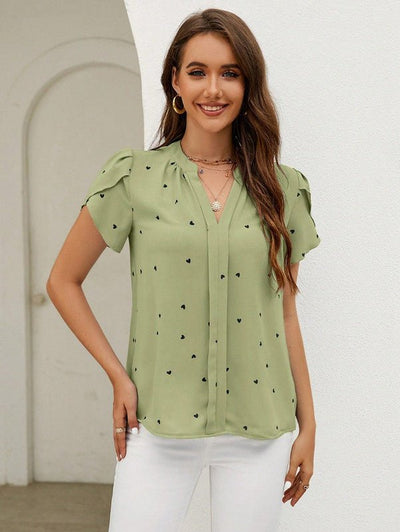 Mieke | Leichte Bluse mit Mini-Herz-Print