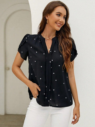 Mieke | Leichte Bluse mit Mini-Herz-Print