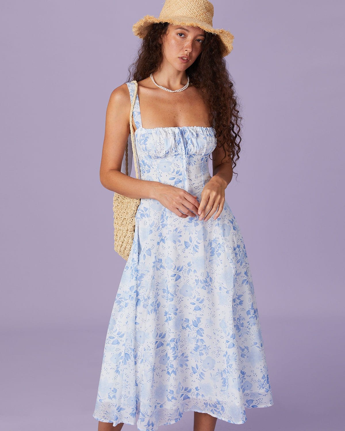 Zaryelle | Bloomcut-Midikleid mit Schlitz
