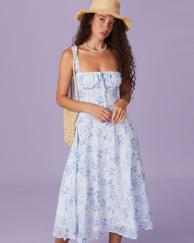 Zaryelle | Bloomcut-Midikleid mit Schlitz