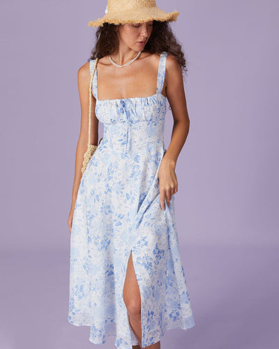 Zaryelle | Bloomcut-Midikleid mit Schlitz