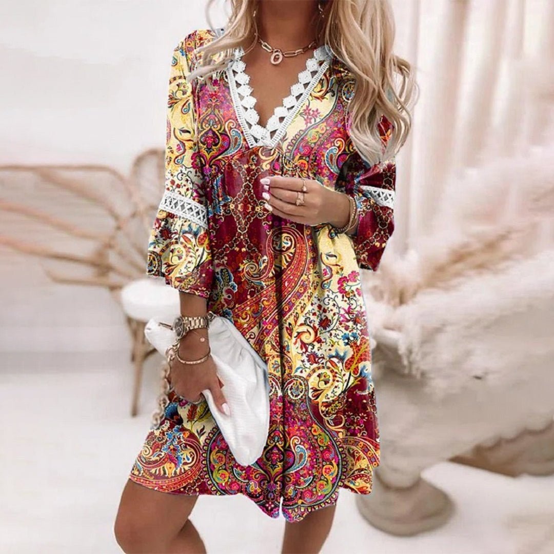 Solenya | Bedrucktes Kleid im Boho-Stil