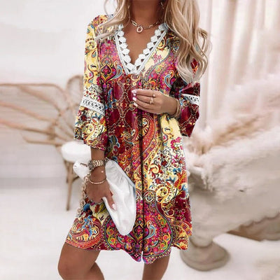 Solenya | Bedrucktes Kleid im Boho-Stil
