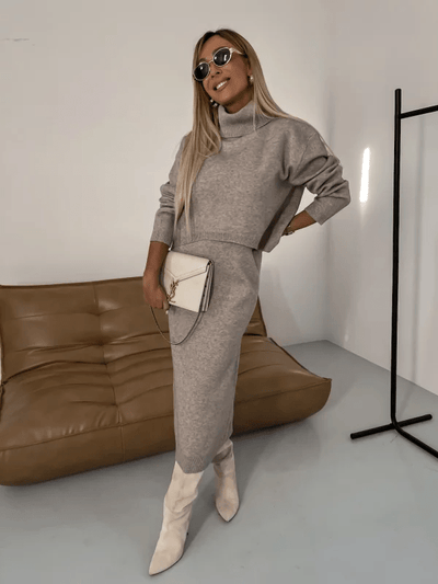 Armintha | Mehrlagiges Rollkragenkleid-Set
