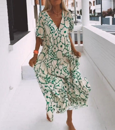 Nicole | Fließendes Maxikleid mit Print