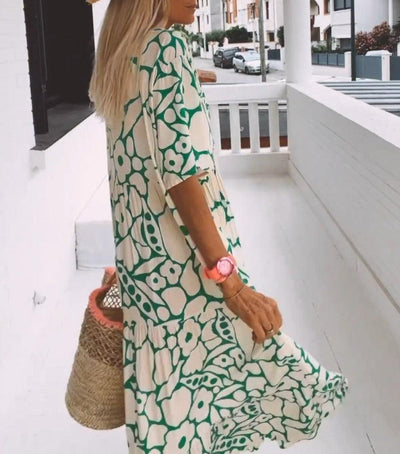 Nicole | Fließendes Maxikleid mit Print