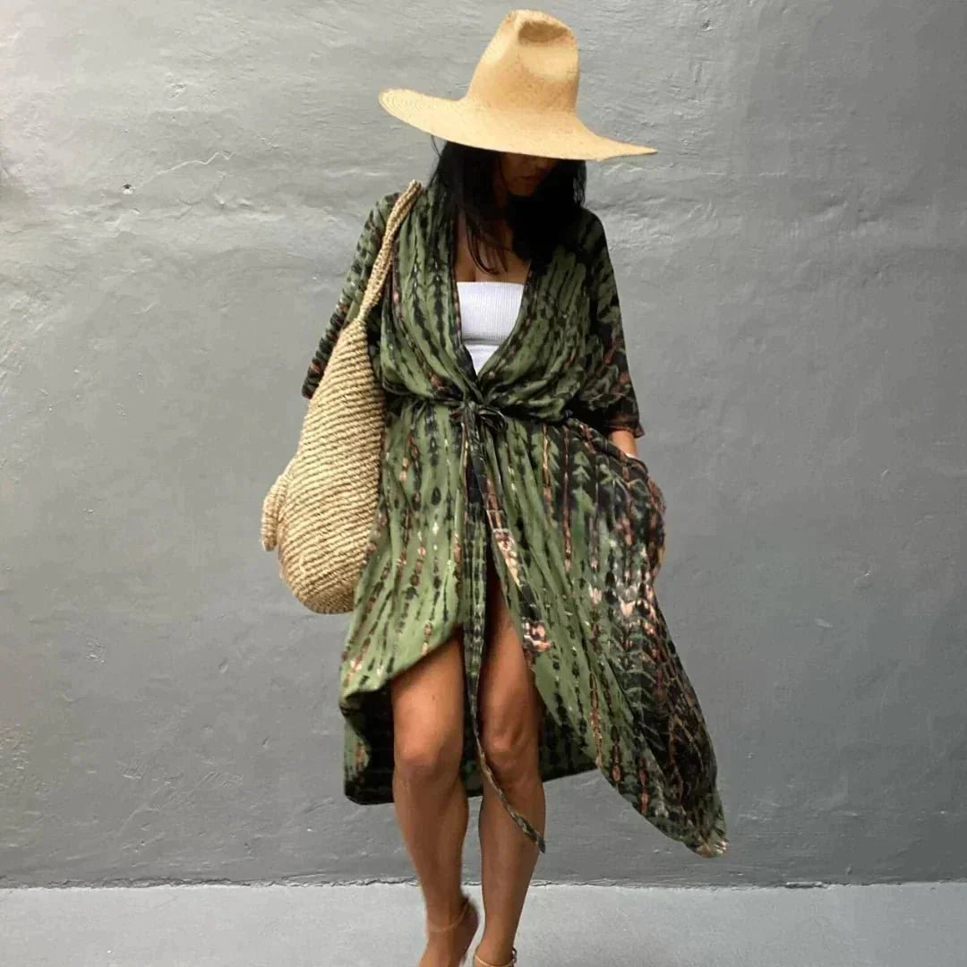 Revina | Strandkleid mit luftigem Print