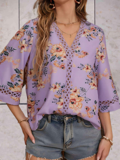 Noelle | Soft Bloom Bluse mit V-Ausschnitt