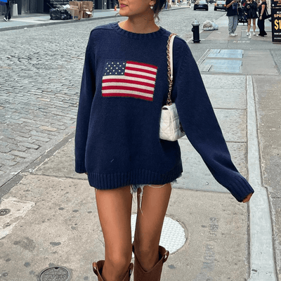 Zoey | Klassischer Pullover mit Sternen und Streifen