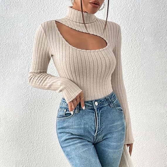 Selvina | Rollkragenpullover mit auffälligem Cut-Out