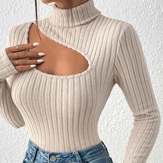 Selvina | Rollkragenpullover mit auffälligem Cut-Out