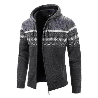 Trenton | Stylish Patterned Knit Hooded Sweater
