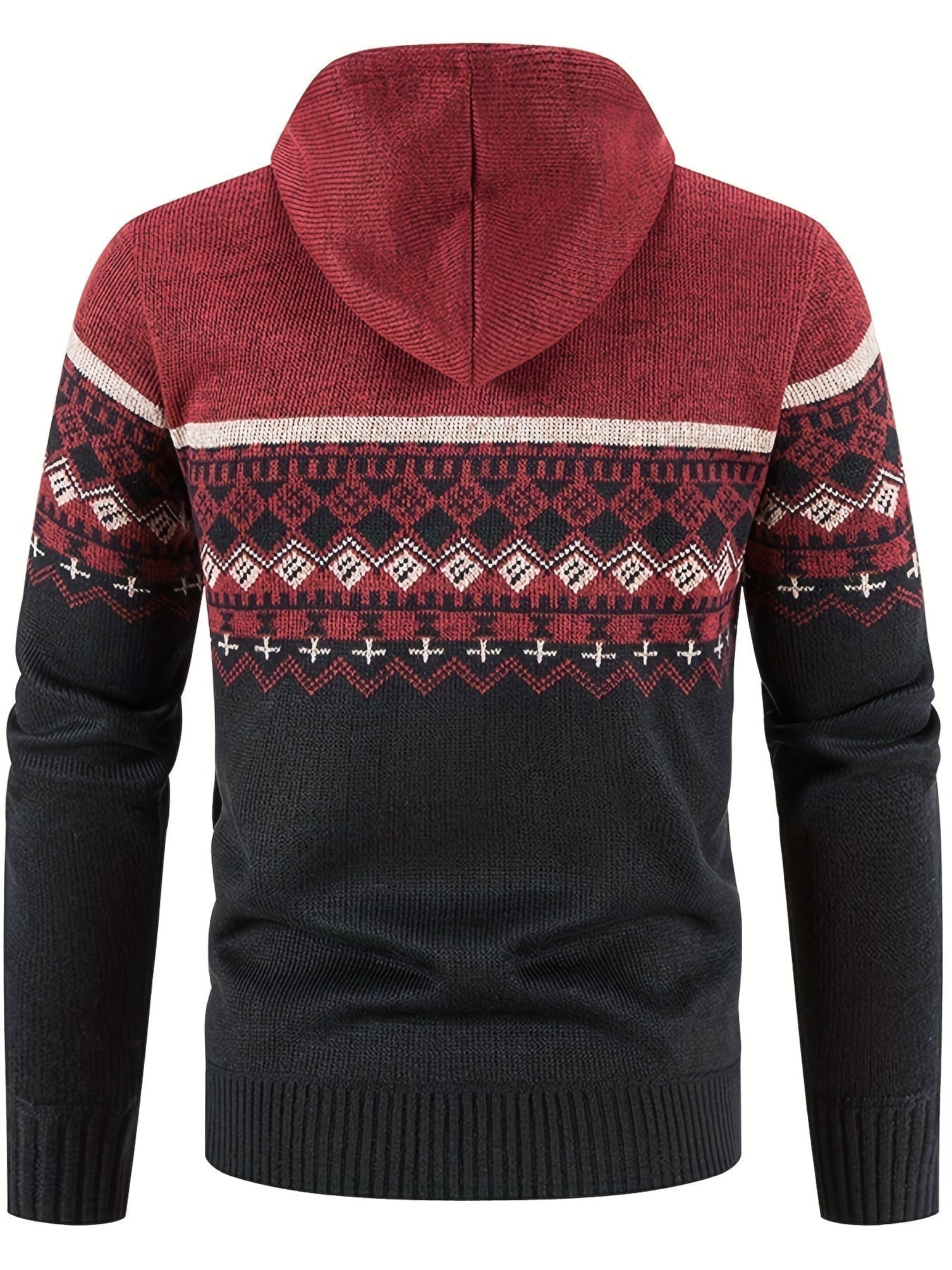Trenton | Stylish Patterned Knit Hooded Sweater