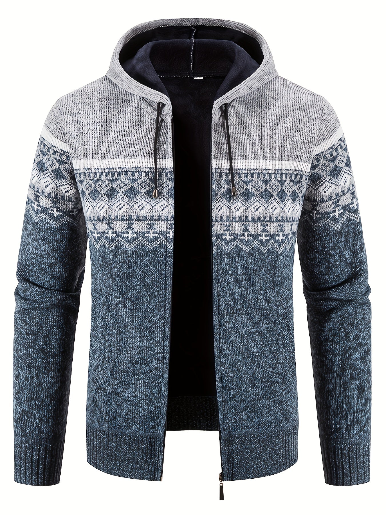 Trenton | Stylish Patterned Knit Hooded Sweater