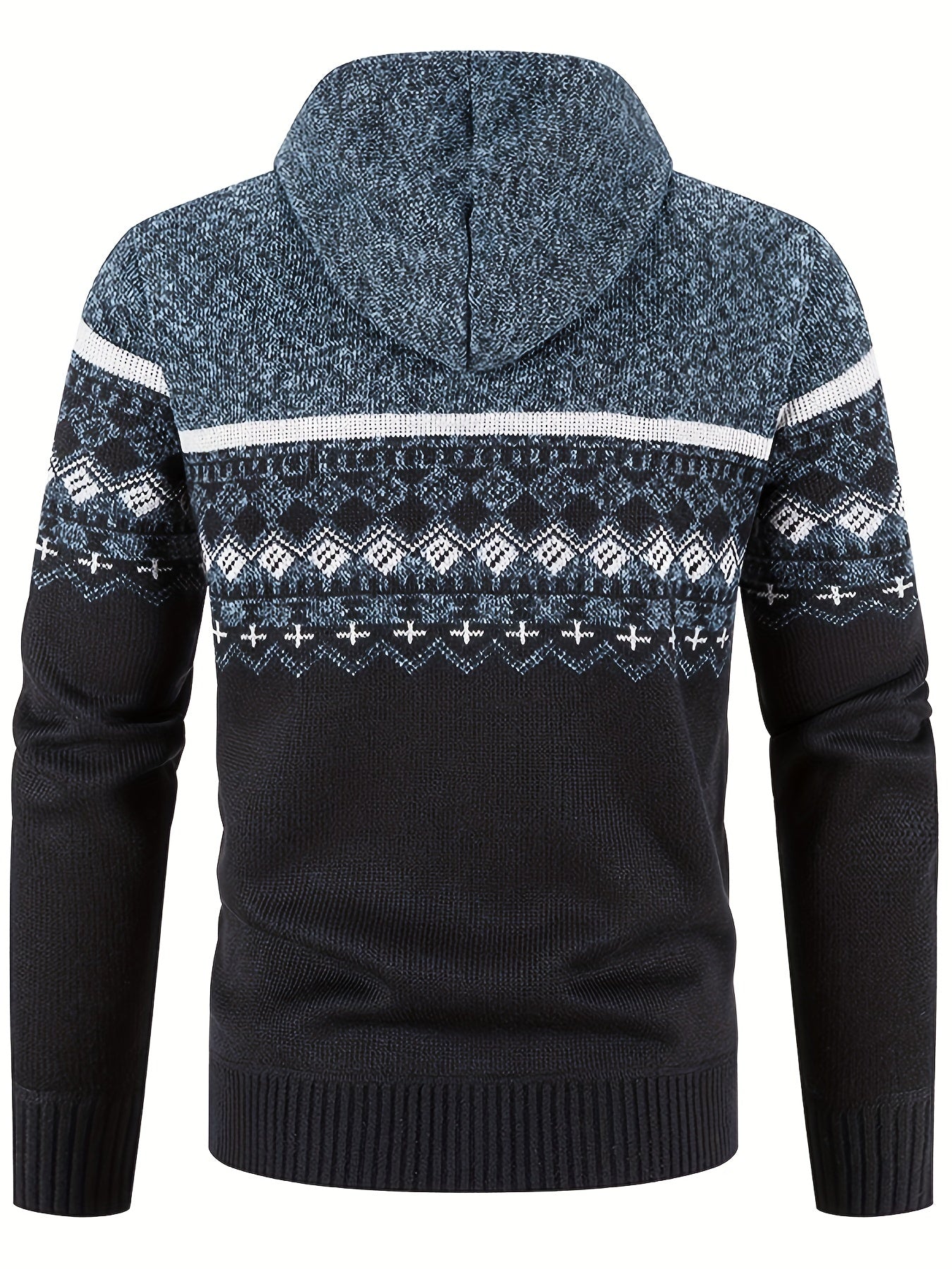 Trenton | Stylish Patterned Knit Hooded Sweater