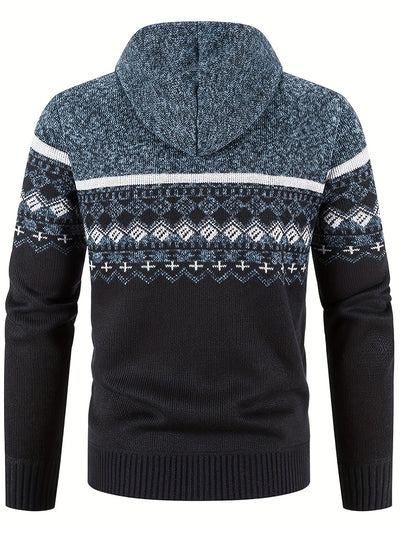 Trenton | Stylish Patterned Knit Hooded Sweater