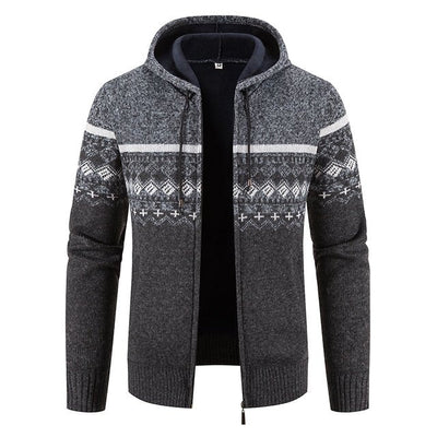 Trenton | Stylish Patterned Knit Hooded Sweater