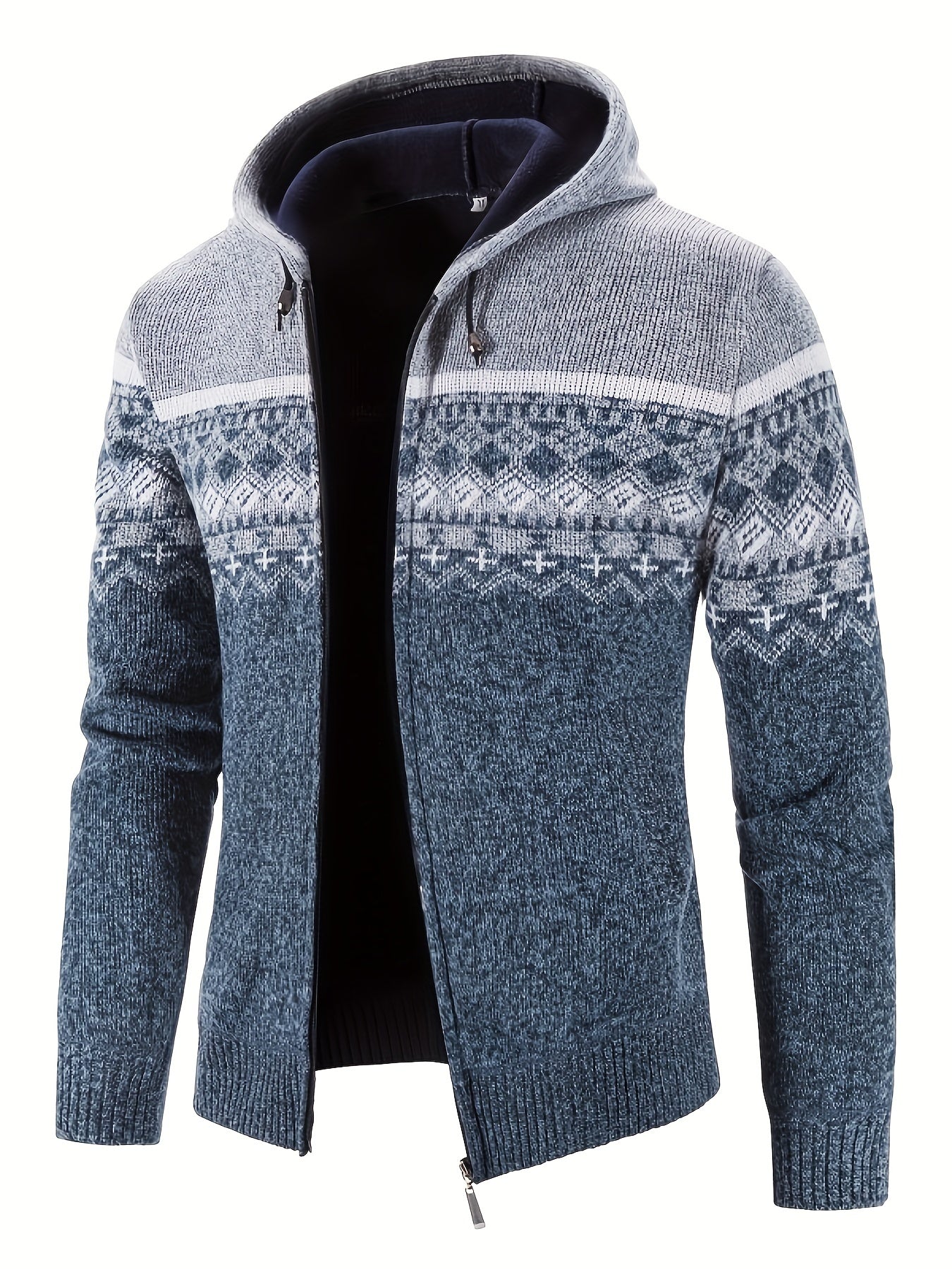 Trenton | Stylish Patterned Knit Hooded Sweater