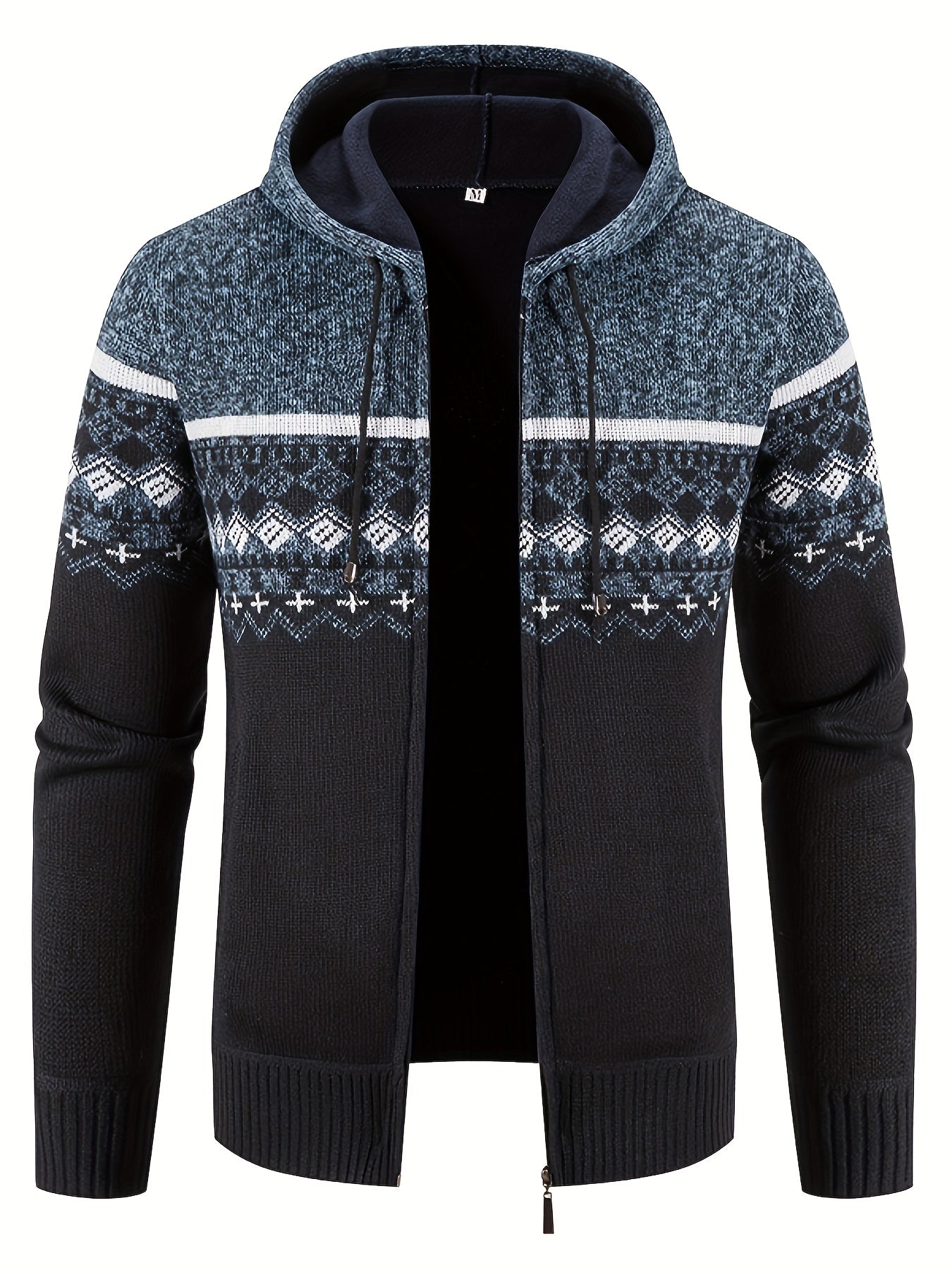Trenton | Stylish Patterned Knit Hooded Sweater