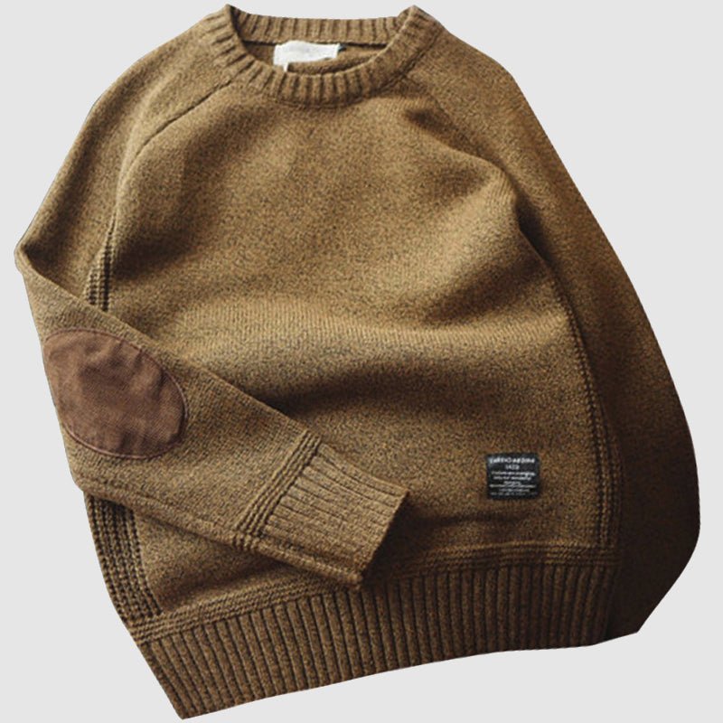 Haldor | Raffinierter Strickpullover mit Ellenbogenflicken