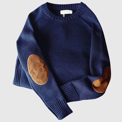 Haldor | Raffinierter Strickpullover mit Ellenbogenflicken