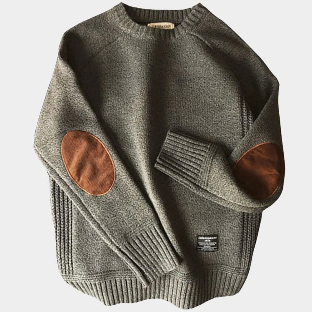 Haldor | Raffinierter Strickpullover mit Ellenbogenflicken