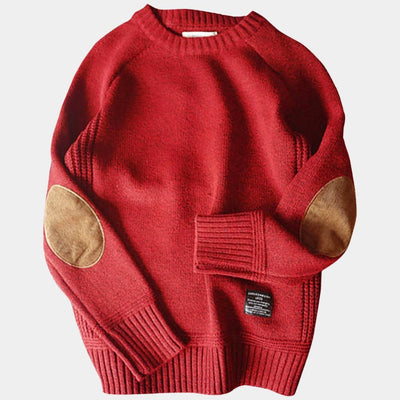 Haldor | Raffinierter Strickpullover mit Ellenbogenflicken