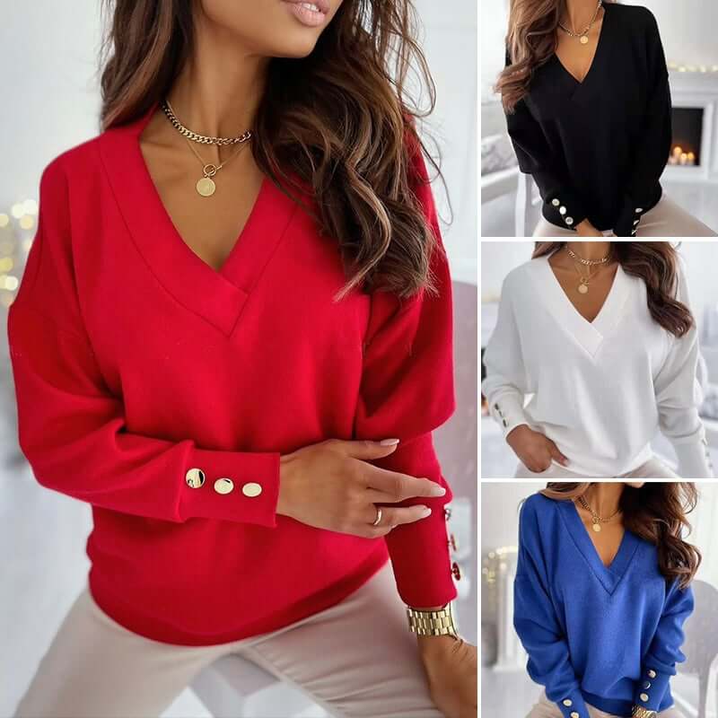 Petra | Klassischer Pullover mit V-Ausschnitt