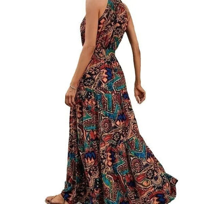 Elanora | Bedrucktes Neckholder-Maxikleid