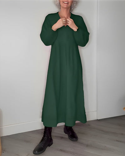 Pia | Fließendes Langarm-Midikleid