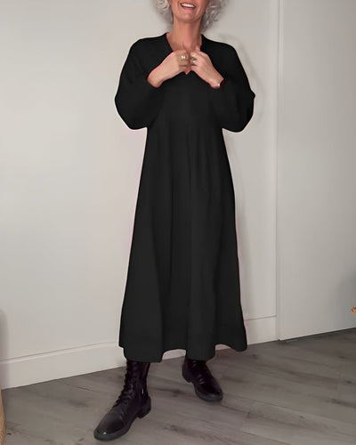 Pia | Fließendes Langarm-Midikleid