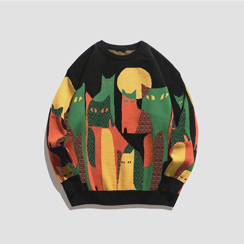 Levinia | Gemütlicher Pullover mit Katzengrafik