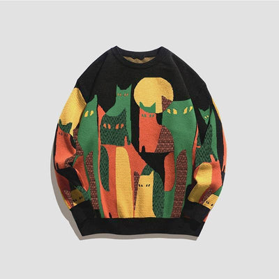 Levinia | Gemütlicher Pullover mit Katzengrafik