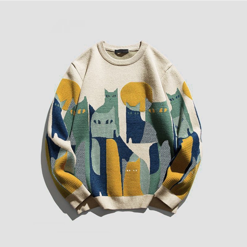 Levinia | Gemütlicher Pullover mit Katzengrafik
