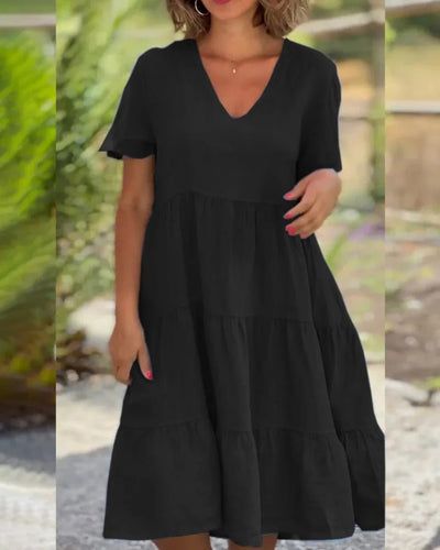 Luthmara | Schickes, fließendes Kleid mit V-Ausschnitt